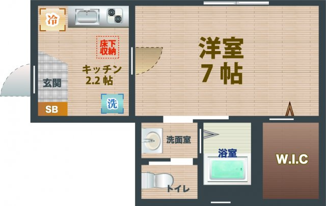 【間取り】 | CALM荻窪 | 1Kのお部屋です。