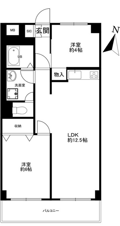 六甲北中ビルの間取り
