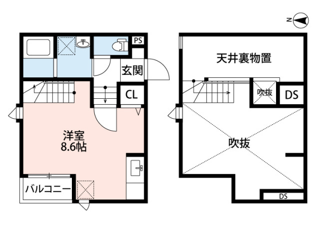 Affitto竹下の間取り