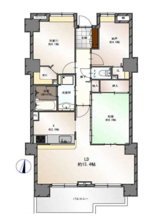 コスモシティ北千住の間取り|コスモシティ北千住：南向き！全居室収納付き２ＳＬＤＫフルリフォーム物件は居室としても使えるサービスルーム付き！