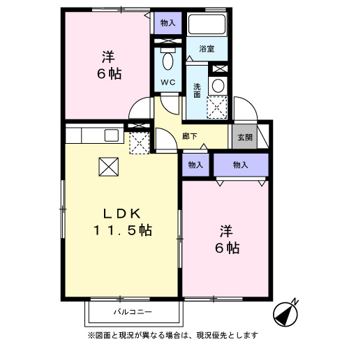 リッシェルⅡの間取り|間取り図