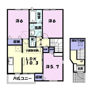 【間取り】 | シャルマン城南Ｂ