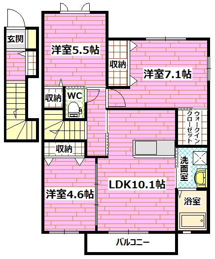 広島市安芸区船越２丁目のアパートの間取り