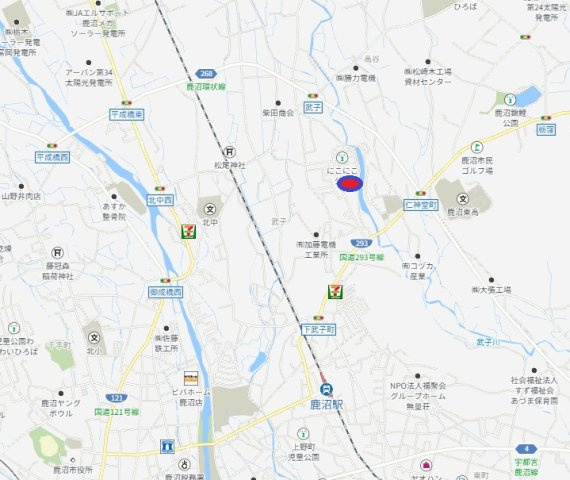 鹿沼市武子　戸建の地図