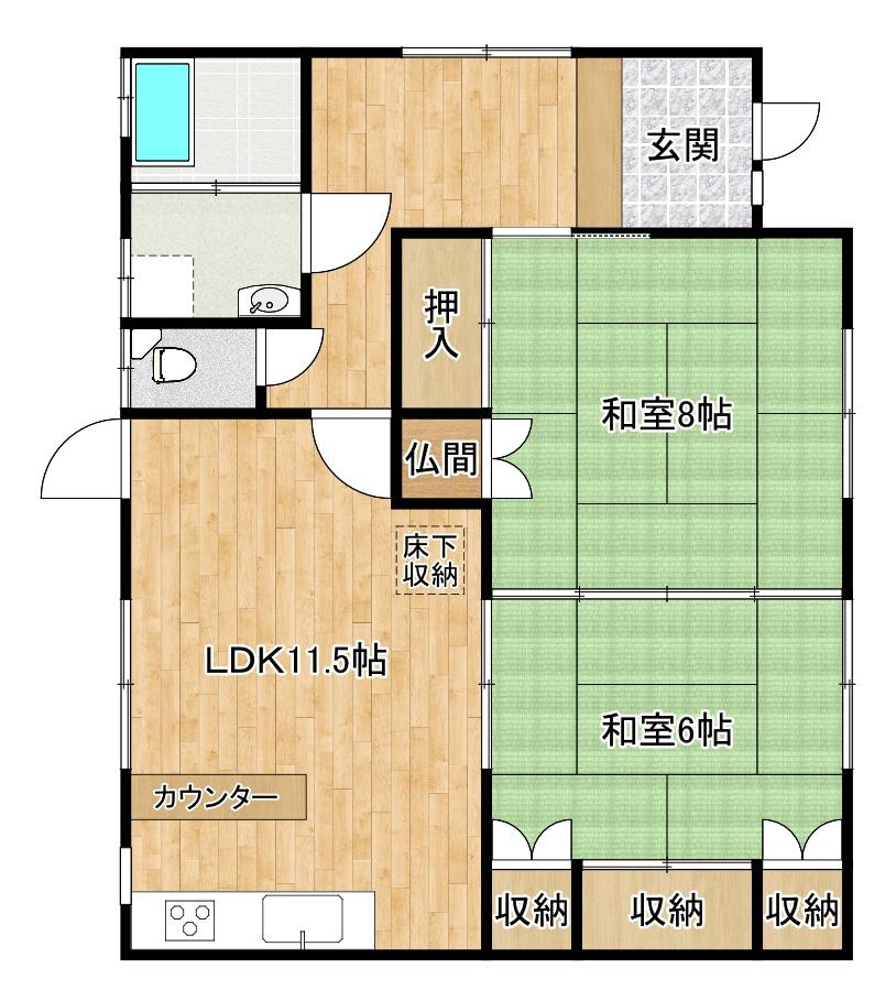 白石２丁目　現況渡し 接道なしの中古住宅の間取り