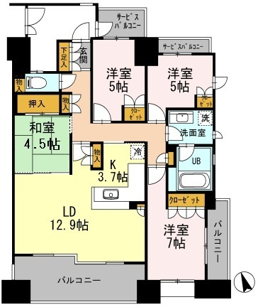 カスタリア上町台の間取り
