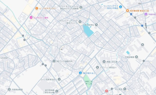 加古川市平岡町二俣　　JR「東加古川駅」徒歩16分の地図