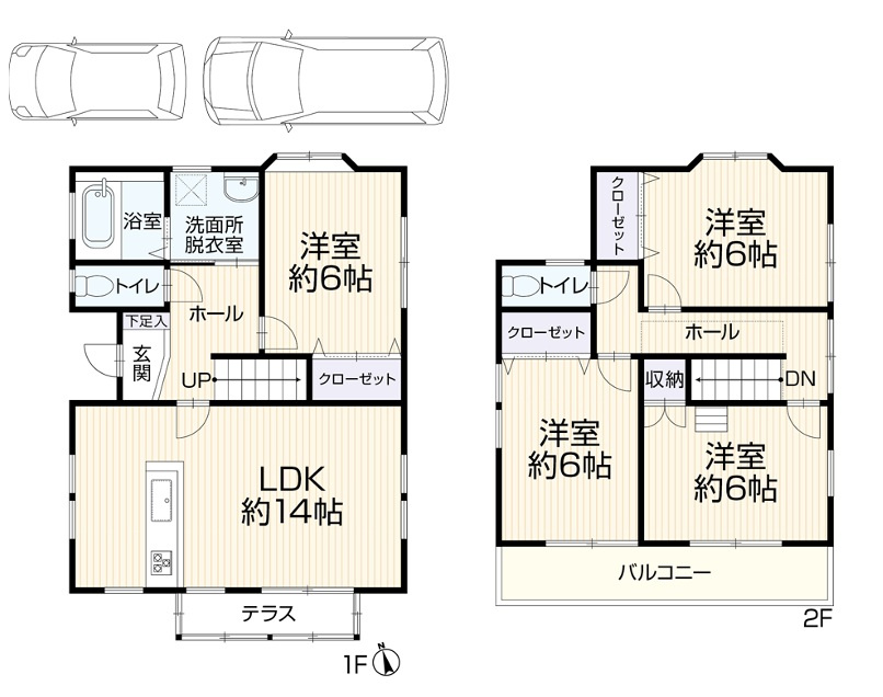 令和8年10月リフォ予定　駐車２台　大久保町大窪　中古戸建の間取り