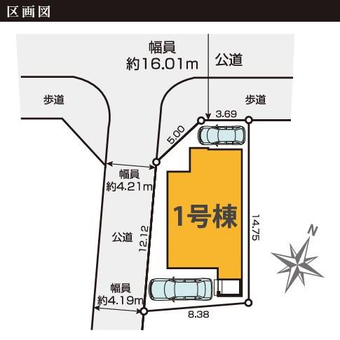 仲介手数料無料　ケイアイグレース所沢市上安松13期・新築全1棟の区画図