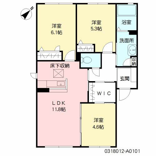 サンサン陽光 A棟の間取り