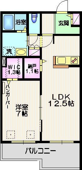 Ｃｈｅｚ－Ｍｏｉ多摩川Ａ棟の間取り|ウォークインクローゼット、納戸付きのお部屋