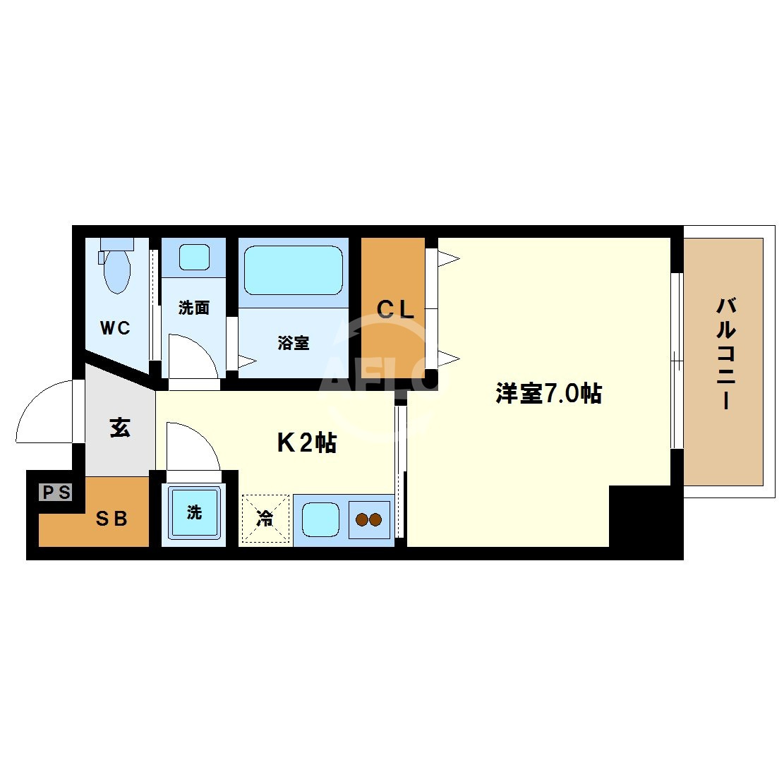Grand-K靭公園の間取り|Grand-K靭（グランドケイ靭公園）　開放感ある間取り
