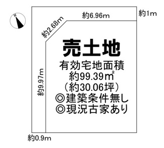 【土地図】 | 綾園２丁目　売土地 | 土地面積約３０．０６坪！夢のマイホームを実現してくださいね♪