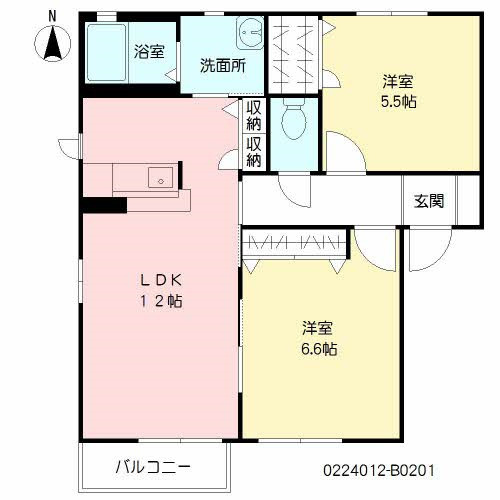 ユタカの里B棟の間取り