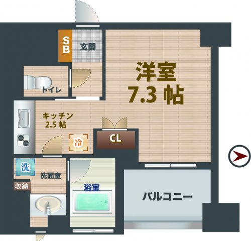 【間取り】 | i-Suite HigashiNakano | 1Rのお部屋です。
