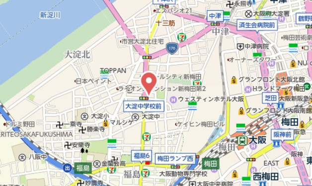 【地図】 | エクシアテラス梅田