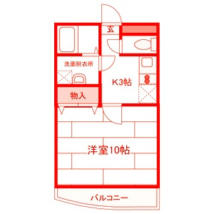 大和市中央２丁目の賃貸マンションの間取り