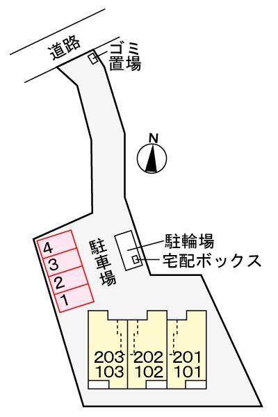 エバーグリーンの駐車場