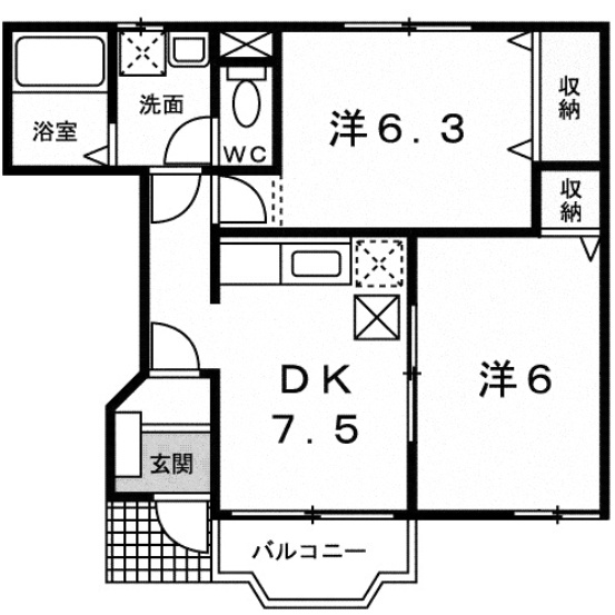 【間取り】 | ヴィラ　エクセレントＢ