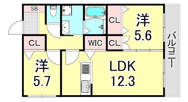 リゼ西宮仁川の間取り