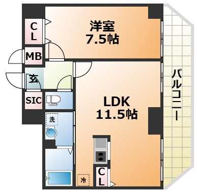グルーブ神戸元町アリアの間取り