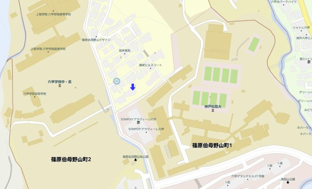 神戸市灘区篠原伯母野山町3丁目　中古戸建の地図