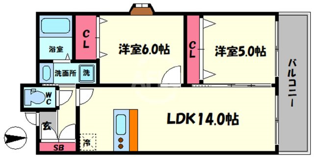 ガーデンハイツ江戸堀　西船場小学校区の間取り|ガーデンハイツ江戸堀　間取り