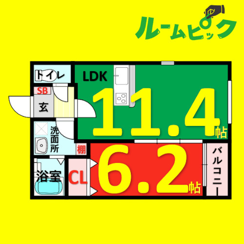 DEVELD荒中　名古屋市賃貸　仲介手数料無料の間取り