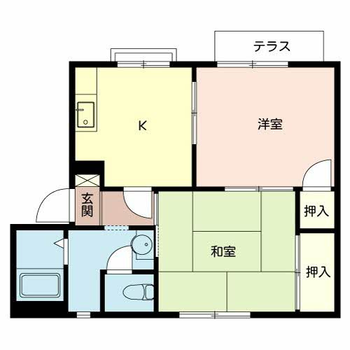 ハイツ鴨谷台B棟の間取り