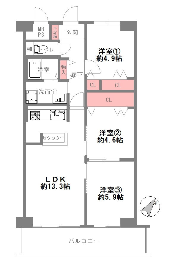 ユニハイム千船１号館の間取り