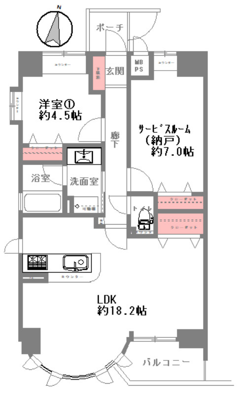 ジャルダン大阪壱番館の間取り