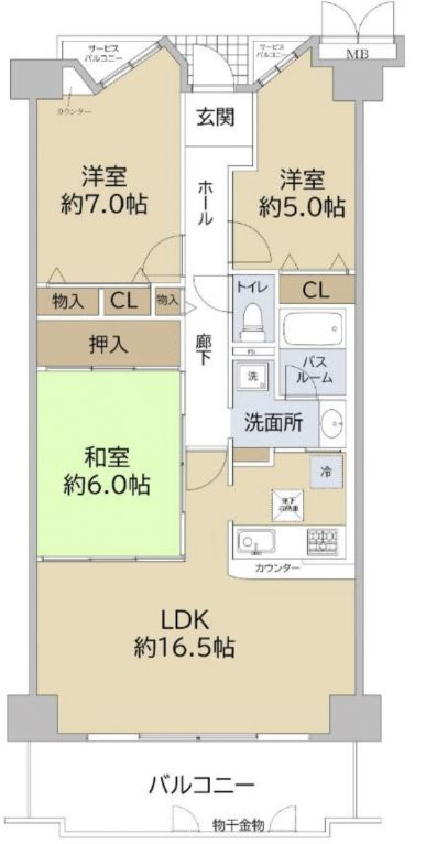 マイシティレックスマンション東灘コーストアヴェニュー 参番館の間取り