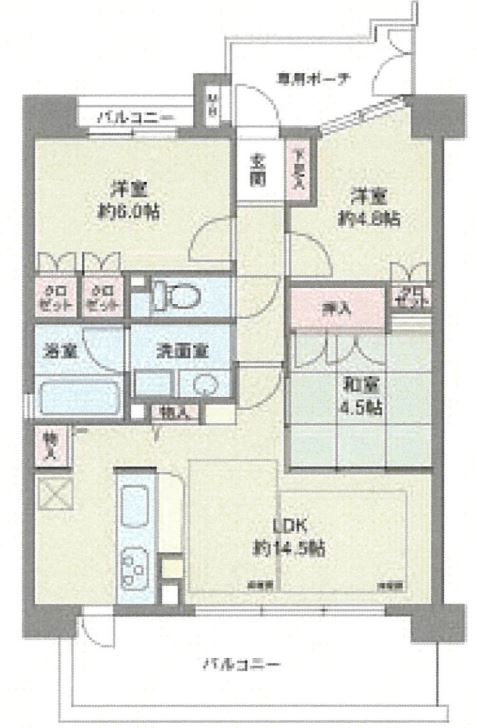 レイセニット江坂の間取り