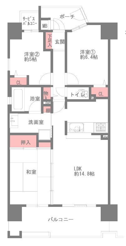 パラシオ塚本Ⅱの間取り