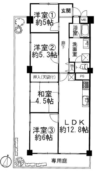 摂津コーラルハイツの間取り