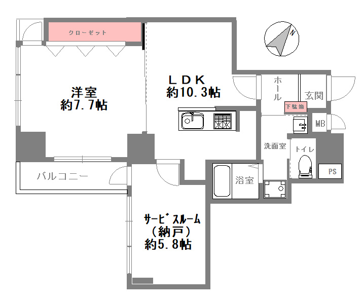 ライオンズマンション中山手の間取り