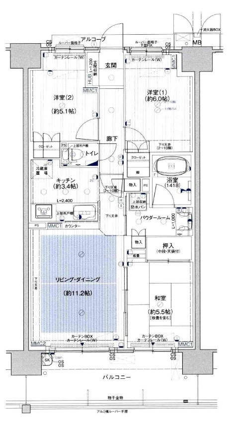 リベール都島北通の間取り