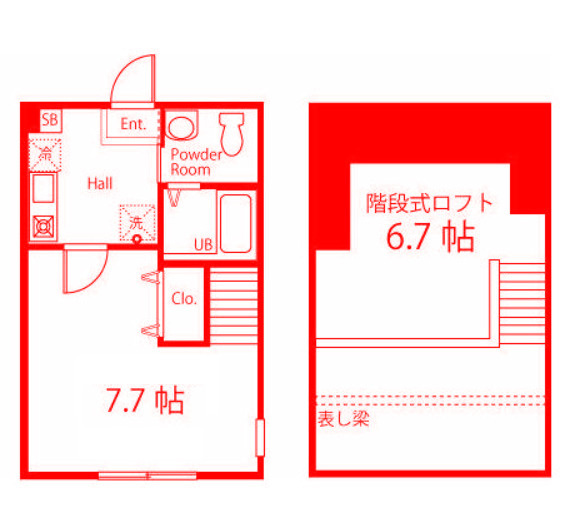 鎌倉市材木座３丁目のアパートの間取り