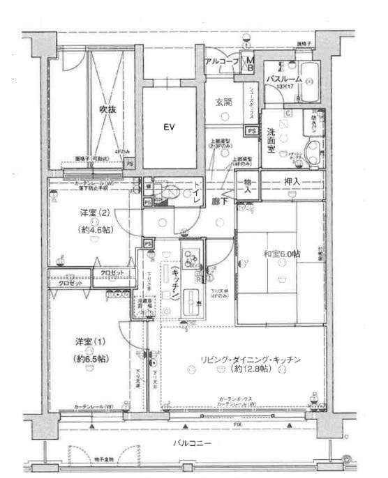 エーベル塚口　弐番館の間取り