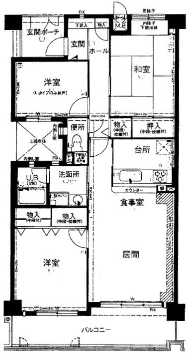 ライオンズマンシヨン宝塚売布Ｃ棟の間取り
