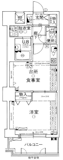 ライオンズマンション四条堀川第２の間取り