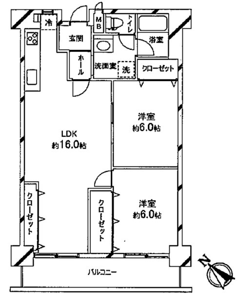 グローバル辰巳橋の間取り