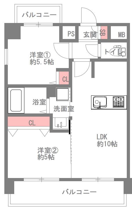 エスライズ新大阪フロントの間取り