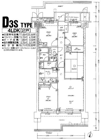 ラ・ビスタ宝塚エスティオ　二番館の間取り