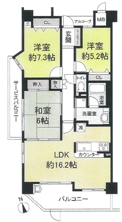 ロイヤルシャトー枚方牧野の間取り
