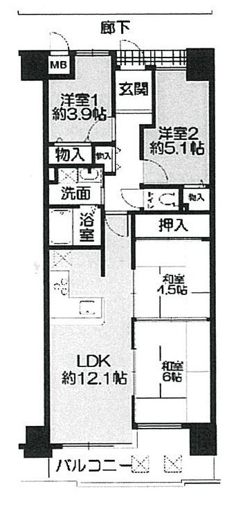 サンヴェール須磨妙法寺の間取り