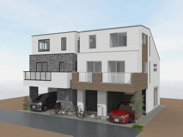【完成予想図】 | LDK25.0帖+主寝室9.0帖+車庫+書斎付4LDKプラン(建物面積136.39平米、建物価格4480万円)