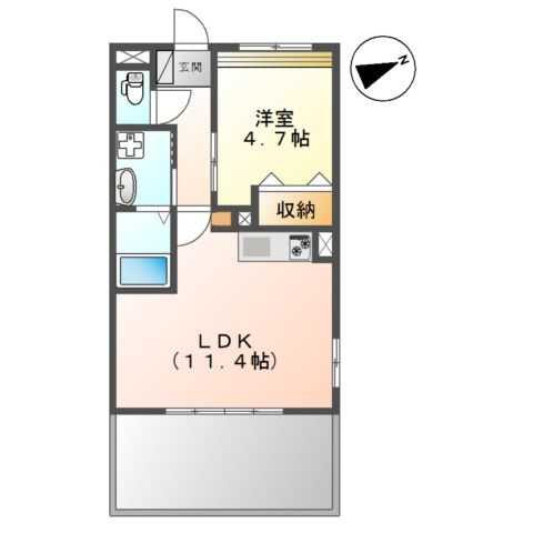 熊本市東区神園１丁目の賃貸マンションの間取り