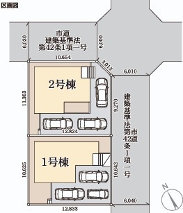 【いわき市中岡町1丁目1期／2号棟】　セブンイレブンまで徒歩2分の区画図|区画図です。
