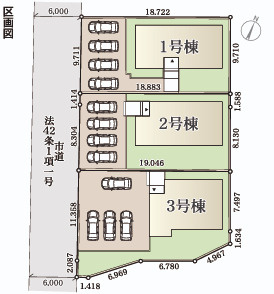 【いわき市常磐下船尾1期／全3棟　3号棟】　おしゃれで快適なベランピングを楽しめる家♪♪の区画図|【区画図です】
